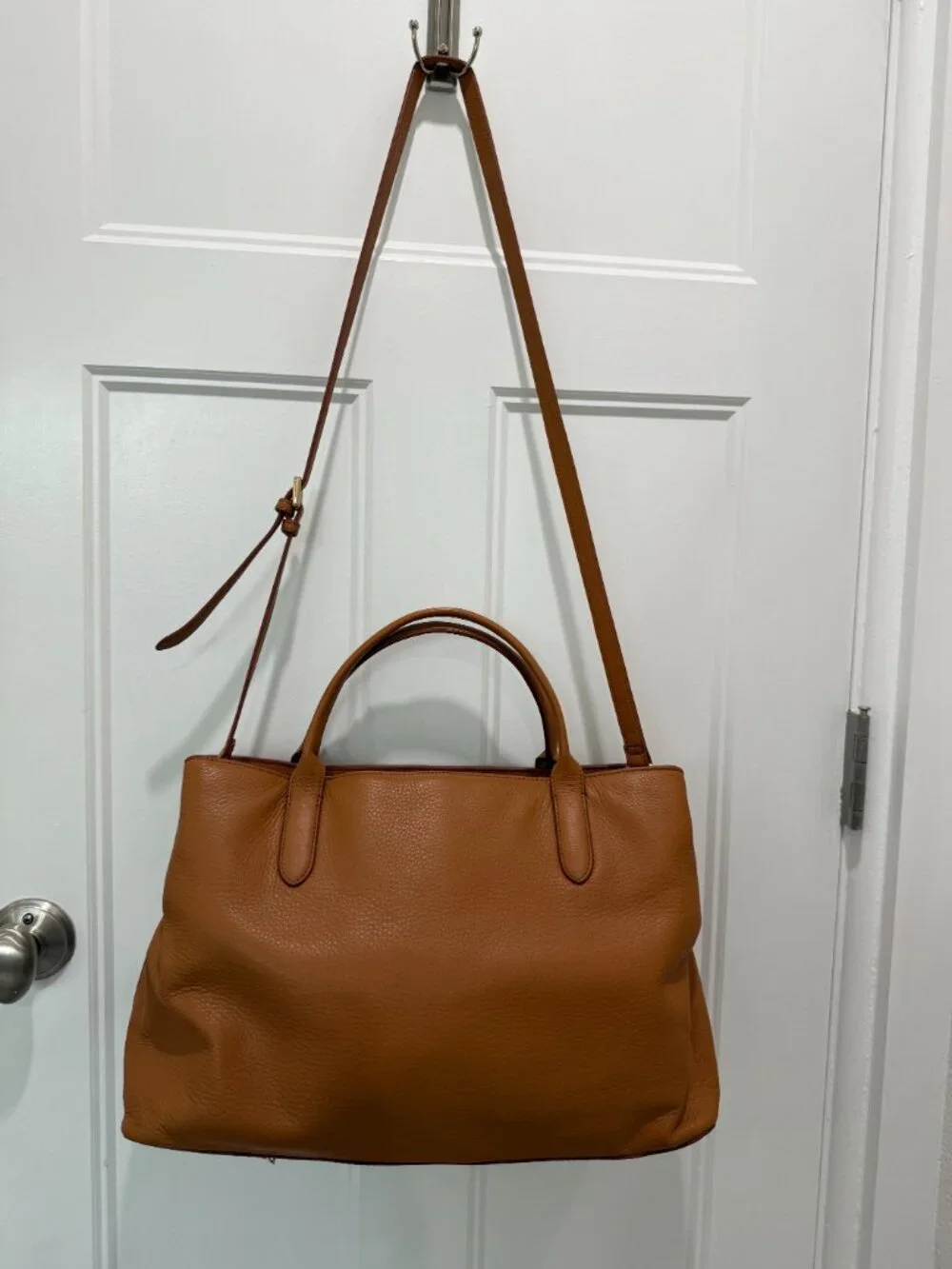 Leather Carryall / Work tote Handbag
